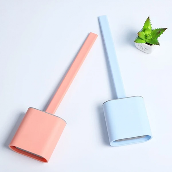Siliconen Toiletborstel met Houder | Flexibele WC Borstel met Ventilerende Houder Staand of voor Wandmontage voor Badkamer en Toilet