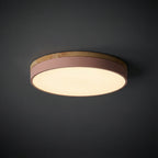Ronde LED Plafondlamp met Houten Rand Platte Plafonnière met Keuze uit Lichtkleur of Dimbaar met Afstandsbediening voor Woonkamer | Slaapkamer en Hal