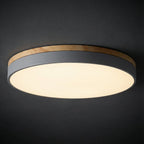 Ronde LED Plafondlamp met Houten Rand Platte Plafonnière met Keuze uit Lichtkleur of Dimbaar met Afstandsbediening voor Woonkamer | Slaapkamer en Hal