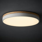 Ronde LED Plafondlamp met Houten Rand Platte Plafonnière met Keuze uit Lichtkleur of Dimbaar met Afstandsbediening voor Woonkamer | Slaapkamer en Hal