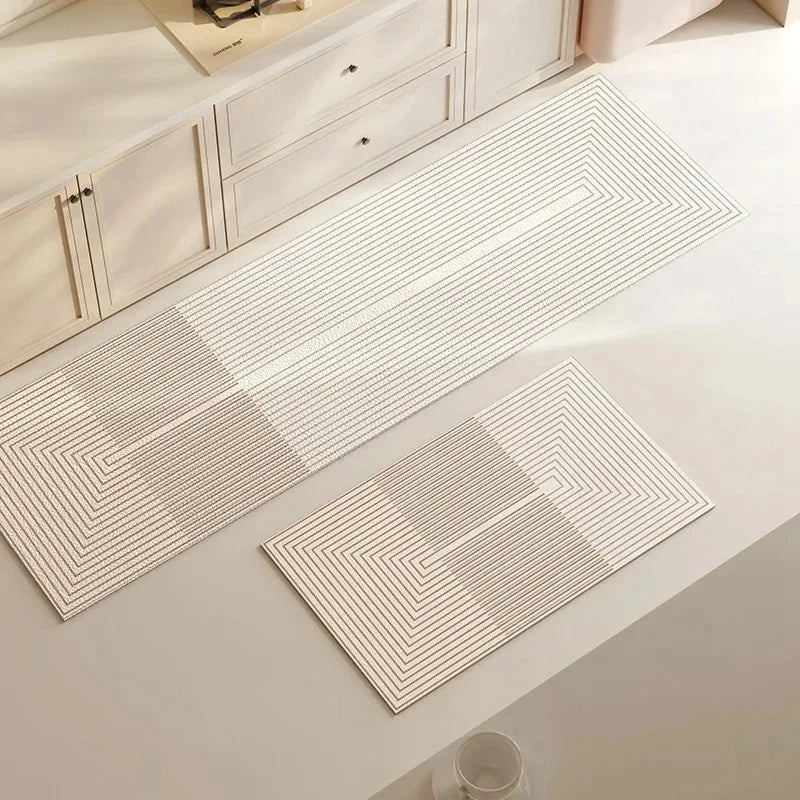Antislip Keukenmat Absorberend | Keukenloper met Modern Lijnenpatroon voor Aanrecht en Kookeiland | Slijtvaste Mat voor Keuken