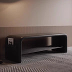 Schoenenbank met Kunstleren Zitting en Stalen Schoenenrek | Moderne Halbank Zonder Rugleuning voor Hal | Slaapkamer en Woonkamer