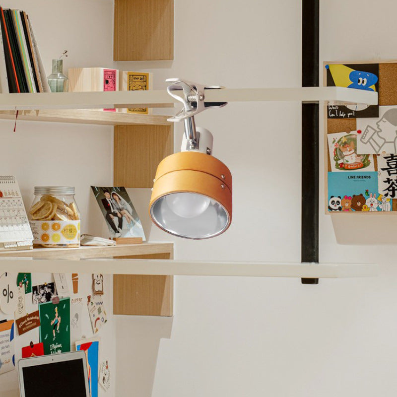 Houten Klemlamp Japanse Stijl Kleine Ronde Leeslamp met Klem en Stekker voor Bed | Boekenkast en Bureau