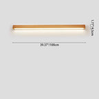 Houten LED Wandlamp Lange Lichtlijn Japanse Stijl Lineaire Wandverlichting met Eenzijdig of Tweezijdig Licht voor Slaapkamer | Hal en Gang