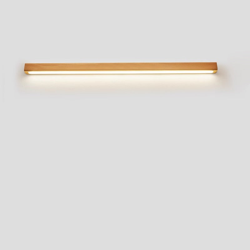 Houten LED Wandlamp Lange Lichtlijn Japanse Stijl Lineaire Wandverlichting met Eenzijdig of Tweezijdig Licht voor Slaapkamer | Hal en Gang