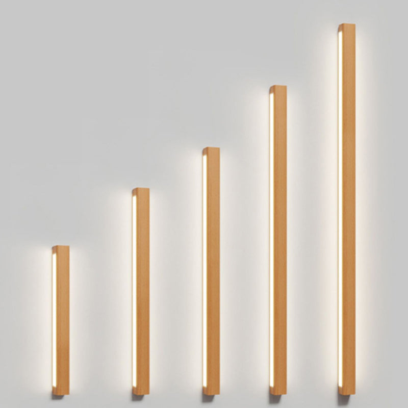 Houten LED Wandlamp Lange Lichtlijn Japanse Stijl Lineaire Wandverlichting met Eenzijdig of Tweezijdig Licht voor Slaapkamer | Hal en Gang
