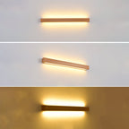 Houten LED Wandlamp Lange Lichtlijn Japanse Stijl Lineaire Wandverlichting met Eenzijdig of Tweezijdig Licht voor Slaapkamer | Hal en Gang