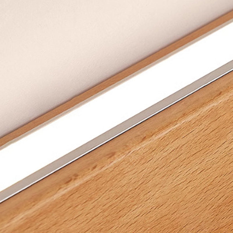 Houten LED Wandlamp Lange Lichtlijn Japanse Stijl Lineaire Wandverlichting met Eenzijdig of Tweezijdig Licht voor Slaapkamer | Hal en Gang
