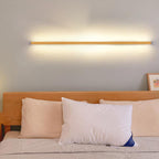Houten LED Wandlamp Lange Lichtlijn Japanse Stijl Lineaire Wandverlichting met Eenzijdig of Tweezijdig Licht voor Slaapkamer | Hal en Gang