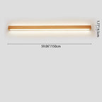 Houten LED Wandlamp Lange Lichtlijn Japanse Stijl Lineaire Wandverlichting met Eenzijdig of Tweezijdig Licht voor Slaapkamer | Hal en Gang