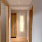 Houten LED Wandlamp Lange Lichtlijn Japanse Stijl Lineaire Wandverlichting met Eenzijdig of Tweezijdig Licht voor Slaapkamer | Hal en Gang