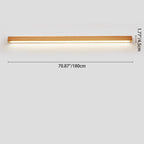 Houten LED Wandlamp Lange Lichtlijn Japanse Stijl Lineaire Wandverlichting met Eenzijdig of Tweezijdig Licht voor Slaapkamer | Hal en Gang