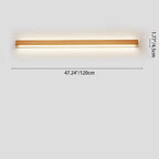 Houten LED Wandlamp Lange Lichtlijn Japanse Stijl Lineaire Wandverlichting met Eenzijdig of Tweezijdig Licht voor Slaapkamer | Hal en Gang