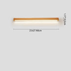 Houten LED Wandlamp Lange Lichtlijn Japanse Stijl Lineaire Wandverlichting met Eenzijdig of Tweezijdig Licht voor Slaapkamer | Hal en Gang