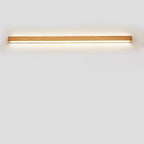 Houten LED Wandlamp Lange Lichtlijn Japanse Stijl Lineaire Wandverlichting met Eenzijdig of Tweezijdig Licht voor Slaapkamer | Hal en Gang