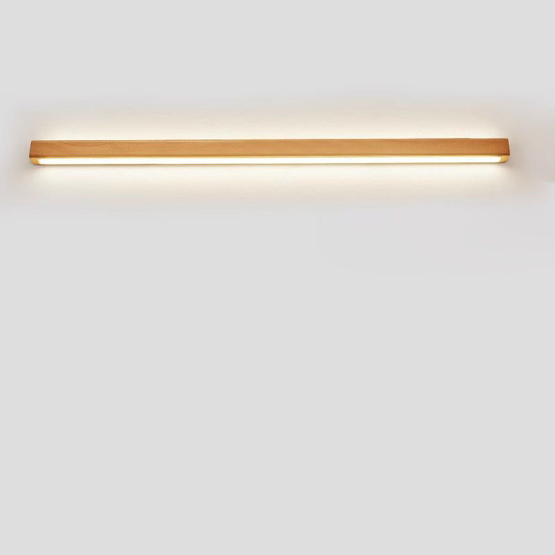 Houten LED Wandlamp Lange Lichtlijn Japanse Stijl Lineaire Wandverlichting met Eenzijdig of Tweezijdig Licht voor Slaapkamer | Hal en Gang