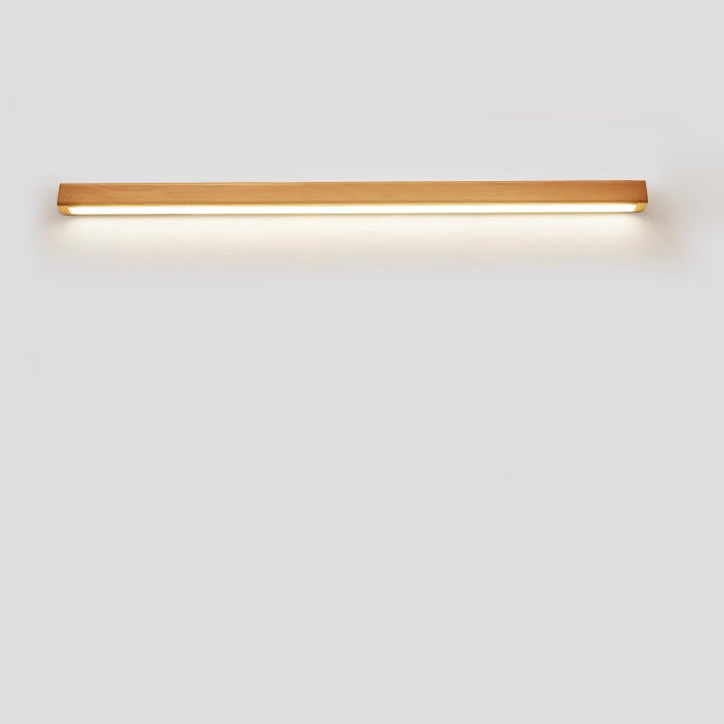 Houten LED Wandlamp Lange Lichtlijn Japanse Stijl Lineaire Wandverlichting met Eenzijdig of Tweezijdig Licht voor Slaapkamer | Hal en Gang