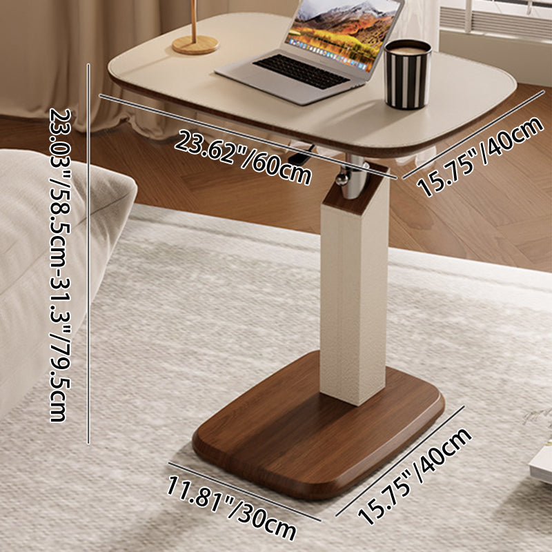 Scandinavische Bijzettafel in Hoogte Verstelbaar met Draaibaar Tafelblad | Laptoptafel en Banktafel voor Woonkamer en Slaapkamer
