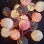 Katoenen Ballen Lichtslinger LED | Cotton Ball Lichtsnoer op USB of Batterijen met Warm Licht voor Slaapkamer | Kinderkamer en Woonkamer