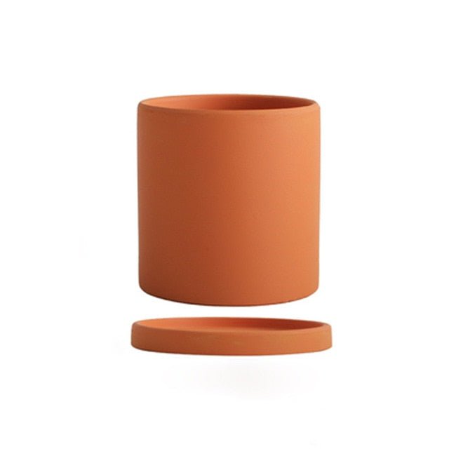 Keramische Bloempot met Schotel | Matte Plantenpot met Afvoergat voor Kamerplanten en Kruiden | Voor Binnen en Balkon