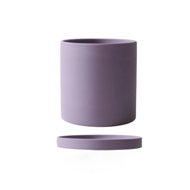 Keramische Bloempot met Schotel | Matte Plantenpot met Afvoergat voor Kamerplanten en Kruiden | Voor Binnen en Balkon
