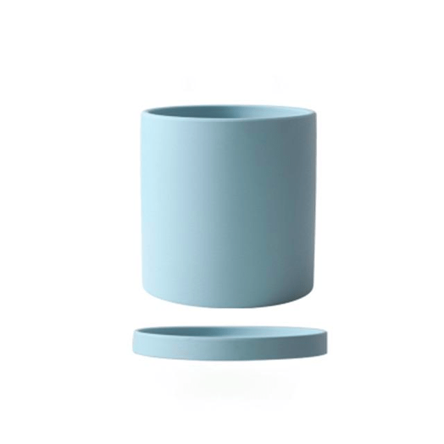 Keramische Bloempot met Schotel | Matte Plantenpot met Afvoergat voor Kamerplanten en Kruiden | Voor Binnen en Balkon