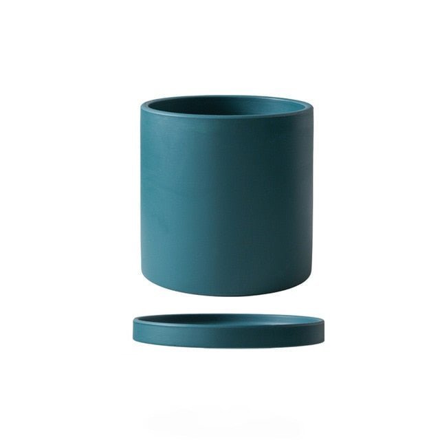 Keramische Bloempot met Schotel | Matte Plantenpot met Afvoergat voor Kamerplanten en Kruiden | Voor Binnen en Balkon