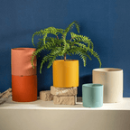 Keramische Bloempot met Schotel | Matte Plantenpot met Afvoergat voor Kamerplanten en Kruiden | Voor Binnen en Balkon