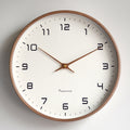 Ronde Houten Wandklok Geruisloos Quartz Uurwerk Minimalistische Klok met Glas en Grote Cijfers voor Woonkamer | Slaapkamer en Kantoor