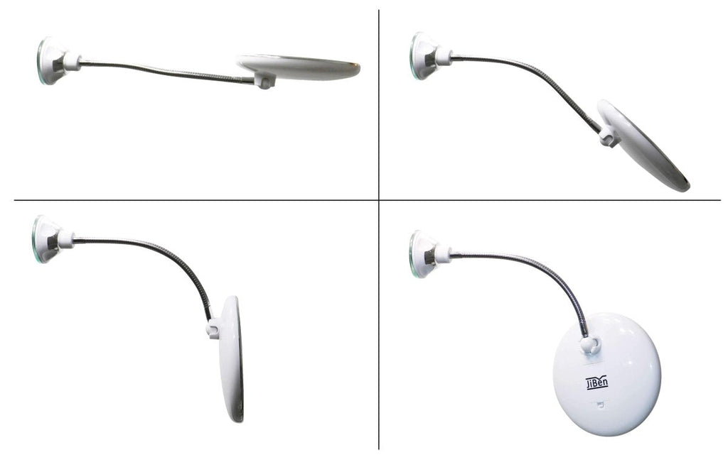 Vergrootspiegel met LED Verlichting en Zuignap Flexibele Make-up Spiegel met Vergroting op Batterijen voor Badkamer | Kaptafel en Bureau