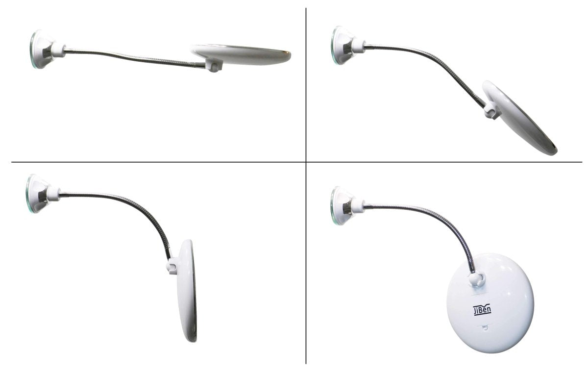 Vergrootspiegel met LED Verlichting en Zuignap Flexibele Make-up Spiegel met Vergroting op Batterijen voor Badkamer | Kaptafel en Bureau