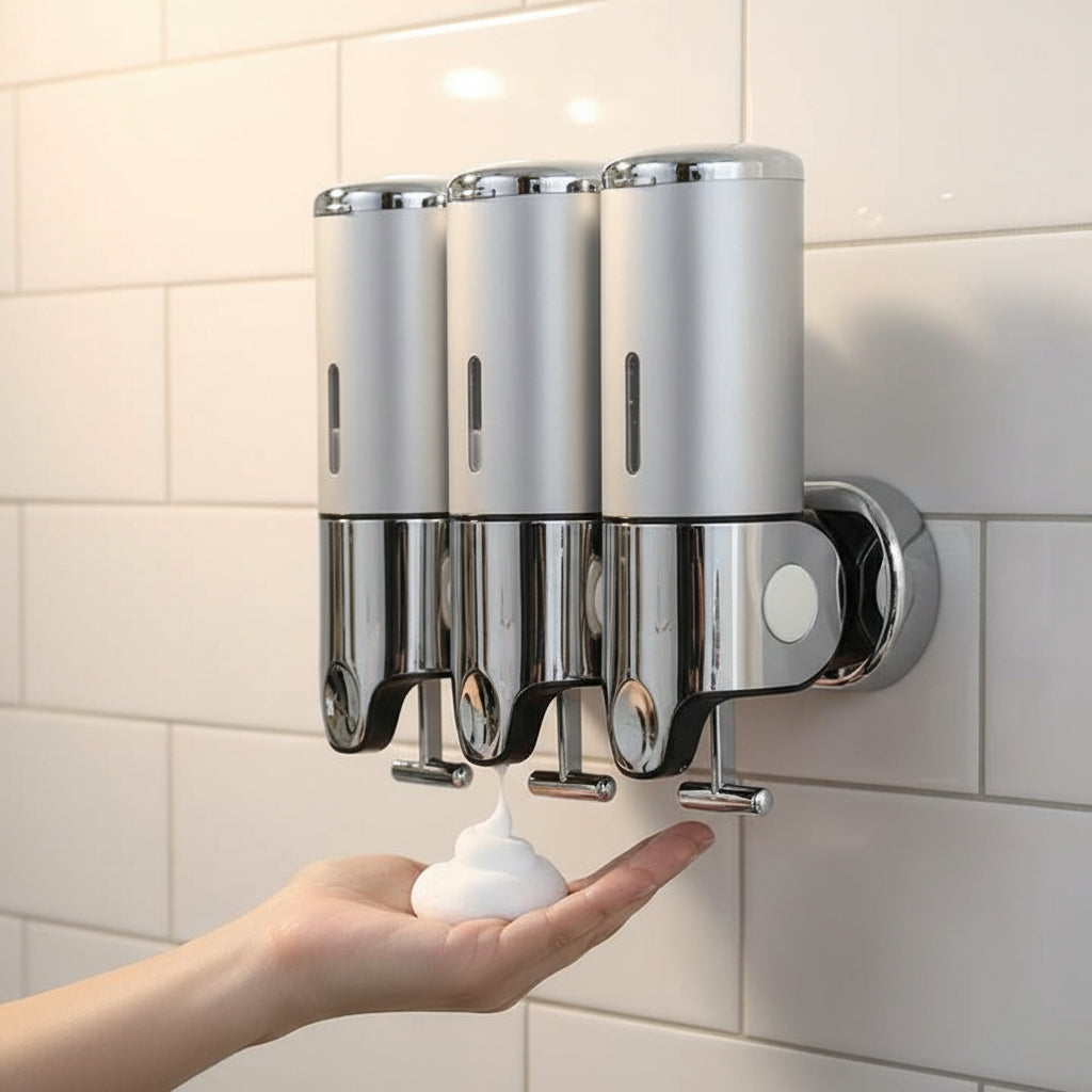 Zeepdispenser voor Wandmontage | Roestvrijstalen Zeeppomp voor Zeep Shampoo en Lotion | Voor Badkamer Keuken en Toilet