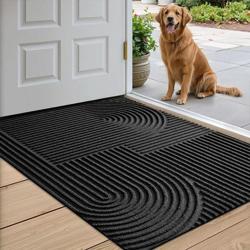 Absorberende Deurmat met Golvend Lijnenpatroon Wasbare Antislip Schoonloopmat voor Voordeur | Hal en Entree