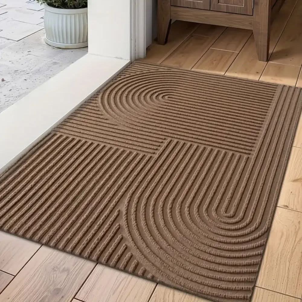 Absorberende Deurmat met Golvend Lijnenpatroon Wasbare Antislip Schoonloopmat voor Voordeur | Hal en Entree
