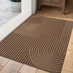 Absorberende Deurmat met Golvend Lijnenpatroon Wasbare Antislip Schoonloopmat voor Voordeur | Hal en Entree