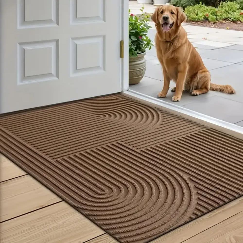 Absorberende Deurmat met Golvend Lijnenpatroon Wasbare Antislip Schoonloopmat voor Voordeur | Hal en Entree