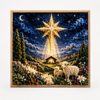 Christelijk Knutselpakket Stofkunst in Reliëf | Prikpakket met Voorgeperforeerd Bord en Stofjes voor Wanddecoratie Zonder Naaien