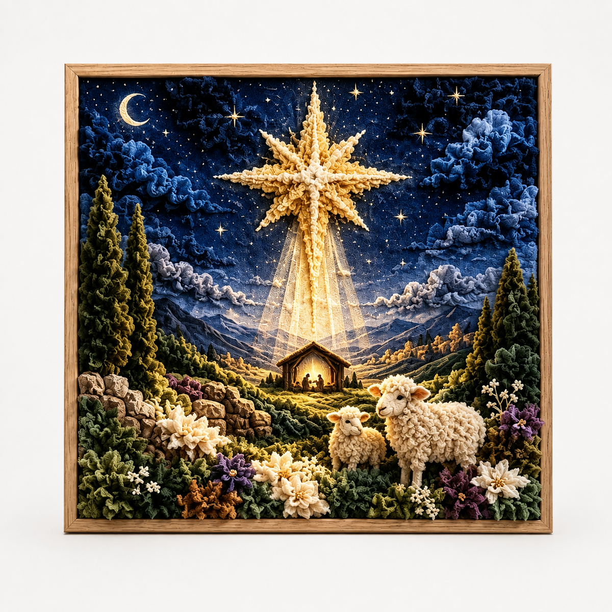 Christelijk Knutselpakket Stofkunst in Reliëf | Prikpakket met Voorgeperforeerd Bord en Stofjes voor Wanddecoratie Zonder Naaien