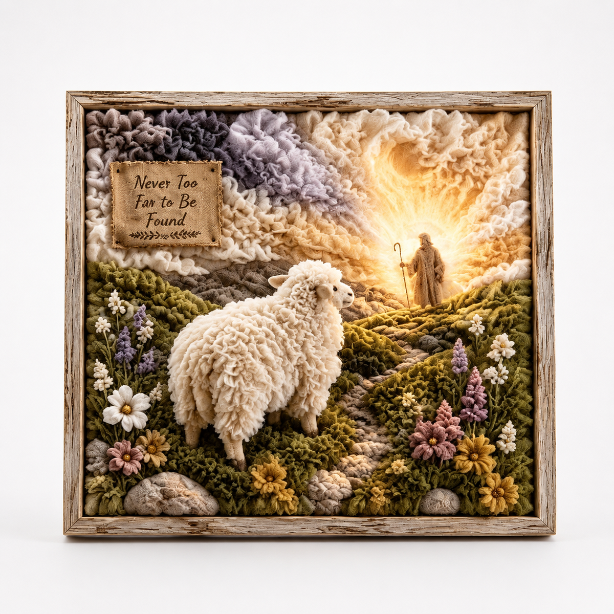 Christelijk Knutselpakket Stofkunst in Reliëf | Prikpakket met Voorgeperforeerd Bord en Stofjes voor Wanddecoratie Zonder Naaien
