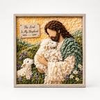 Christelijk Knutselpakket Stofkunst in Reliëf | Prikpakket met Voorgeperforeerd Bord en Stofjes voor Wanddecoratie Zonder Naaien
