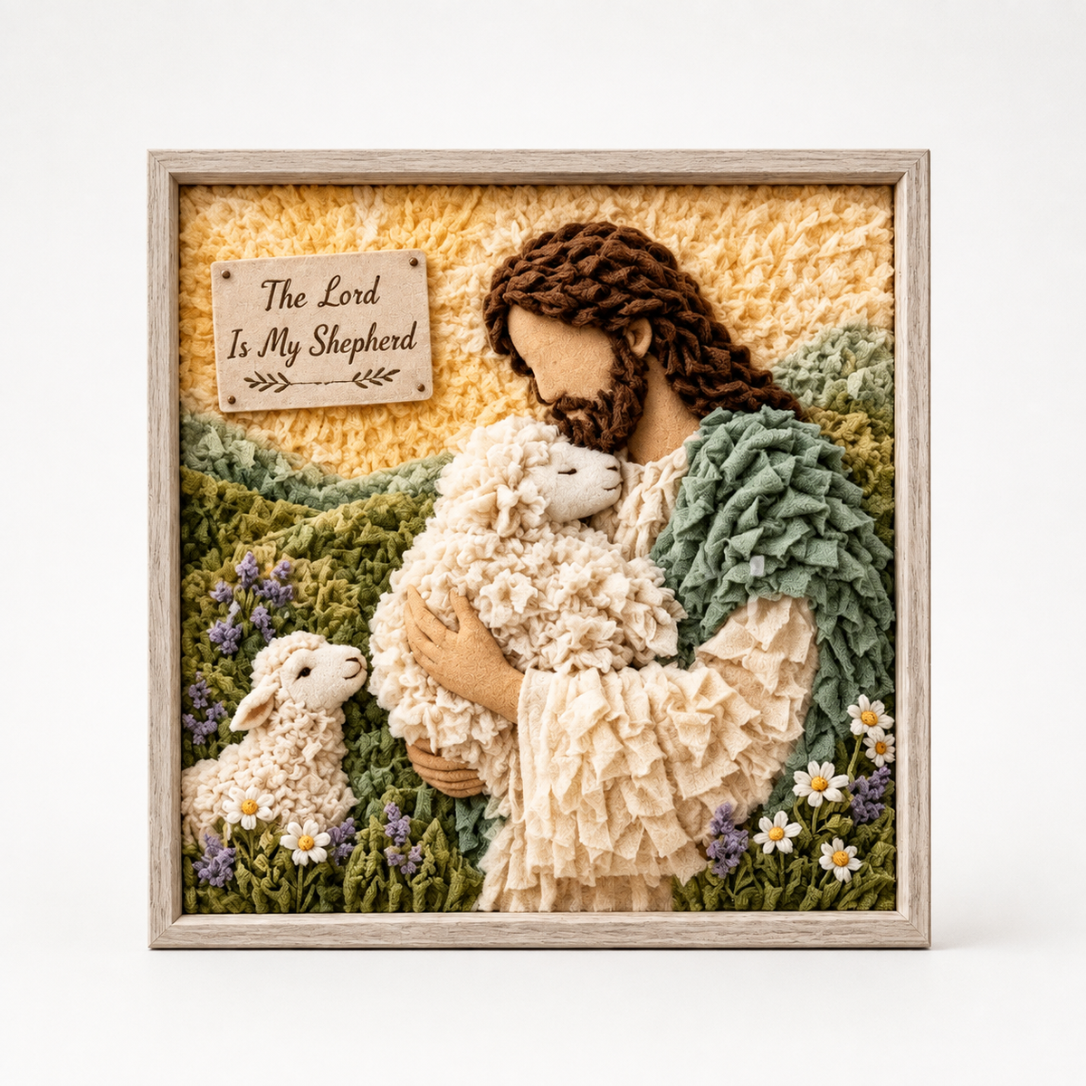 Christelijk Knutselpakket Stofkunst in Reliëf | Prikpakket met Voorgeperforeerd Bord en Stofjes voor Wanddecoratie Zonder Naaien