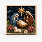 Christelijk Knutselpakket Stofkunst in Reliëf | Prikpakket met Voorgeperforeerd Bord en Stofjes voor Wanddecoratie Zonder Naaien