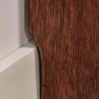 Massief Houten Schoenenbank met Kunstleren Zitkussen en Open Schoenenrek | Minimalistische Halbank met Afgeronde Hoeken voor Hal en Woonkamer