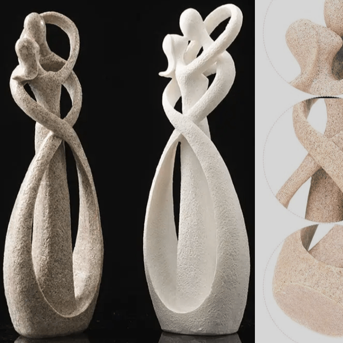 Abstract Beeld van een Omhelzend Koppel Moderne Decoratieve Sculptuur van Kunsthars als Woonaccessoire voor Woonkamer | Slaapkamer en Kantoor