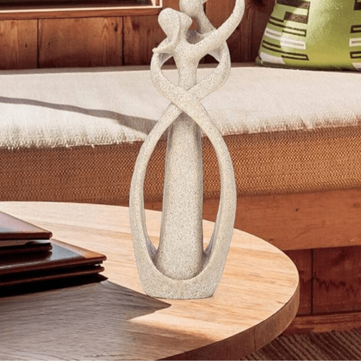 Abstract Beeld van een Omhelzend Koppel Moderne Decoratieve Sculptuur van Kunsthars als Woonaccessoire voor Woonkamer | Slaapkamer en Kantoor
