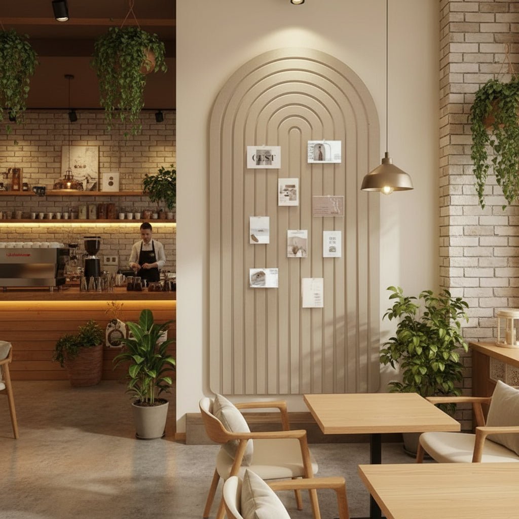 Vilten Prikbord met Gebogen Lijnen Decoratief Memobord voor aan de Muur Zelfklevend Wandpaneel voor Kantoor | Hal en Slaapkamer