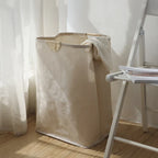 Opvouwbare Wasmand van Katoen en Linnen | Wasgoedmand in Japanse Stijl met Handvatten voor Slaapkamer Badkamer en Washok
