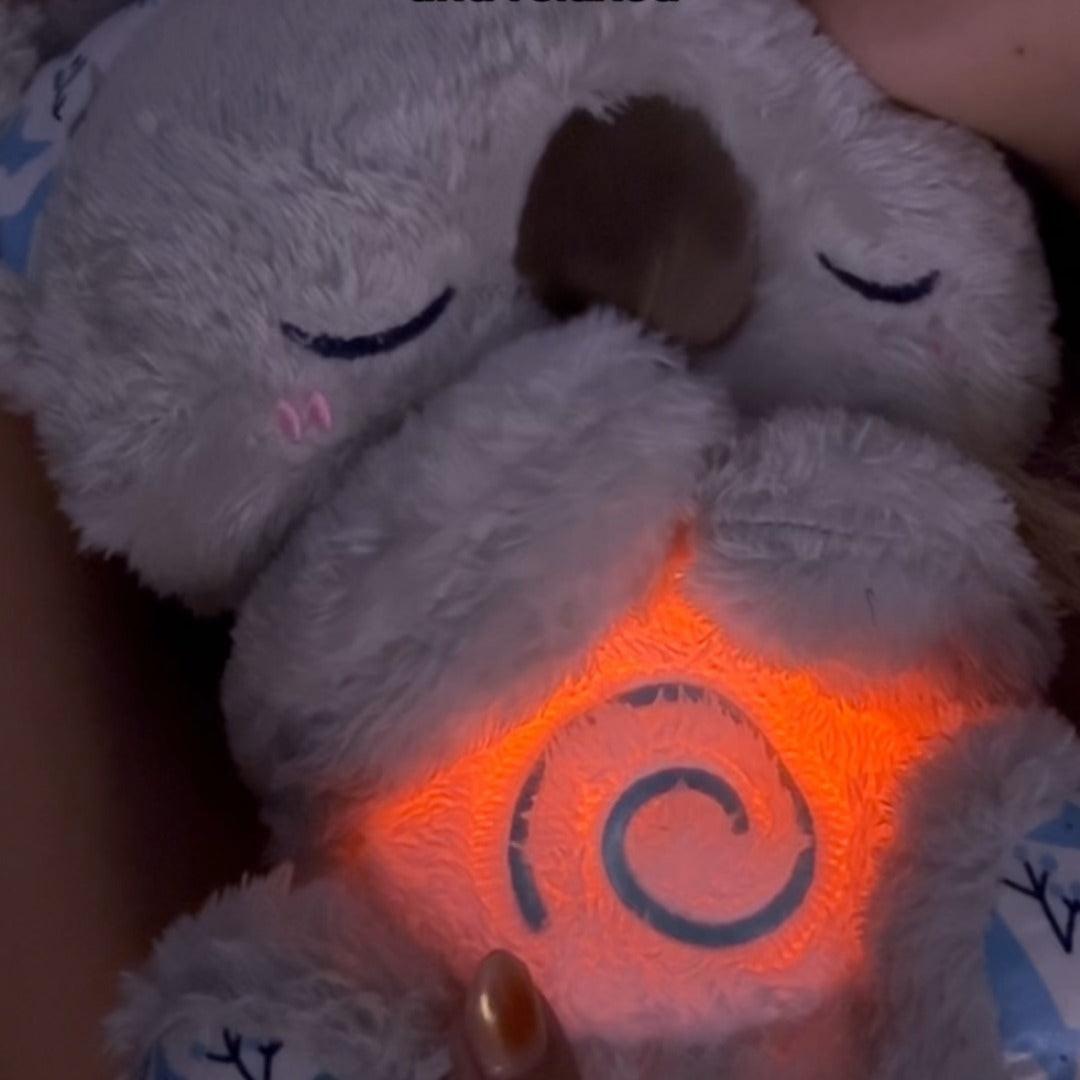 Ademhalingsknuffel Koala met Nachtlampje | Pluche Knuffel met Bewegende Buik | Hartslaggeluid en Zacht Licht