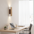 Japandi Travertijn Wandlamp LED met Licht naar Boven en Beneden Natuursteen Wandverlichting met Warme Gloed voor Hal | Slaapkamer en Woonkamer