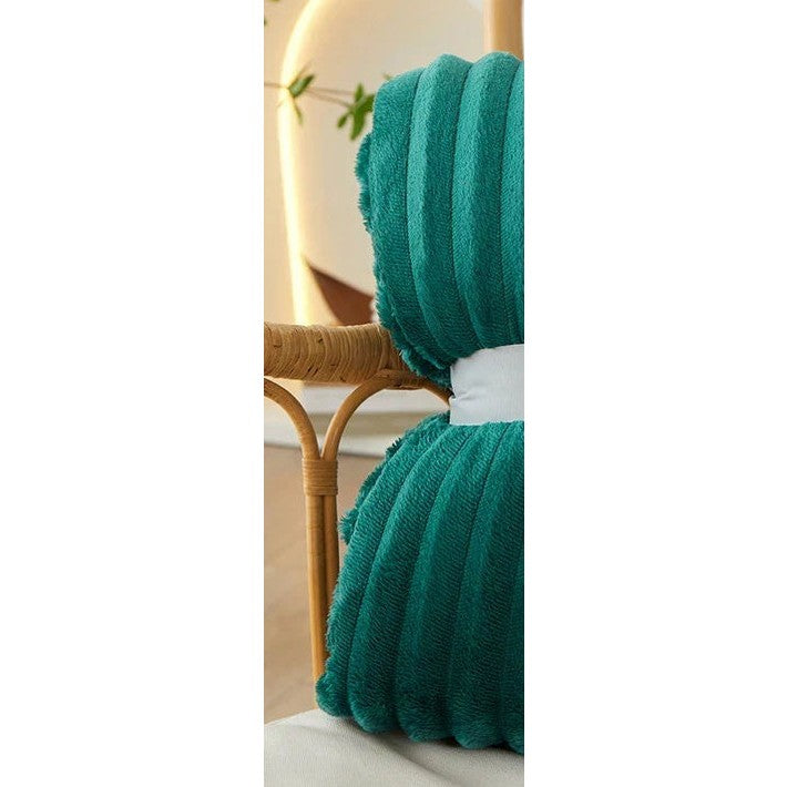 Zachte Fleece Plaid met Brede Streepstructuur Flanellen Deken Warme Woondeken voor Bank | Bed en Woonkamer